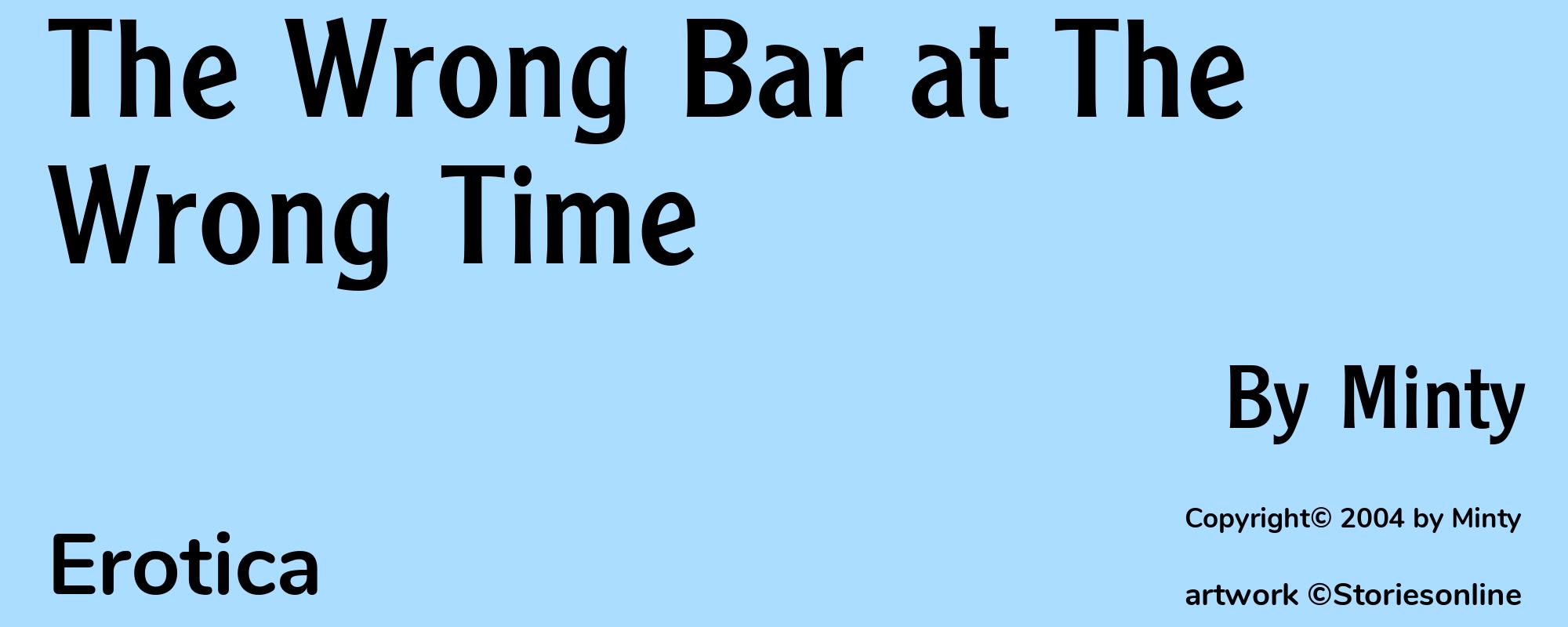 The Wrong Bar at The Wrong Time - Cover