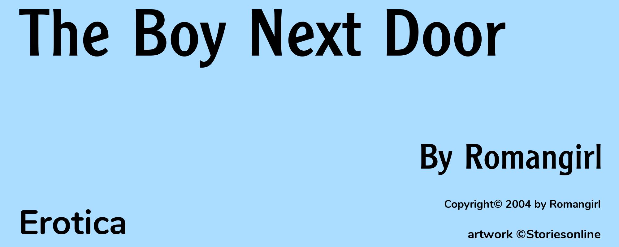 The Boy Next Door - Cover