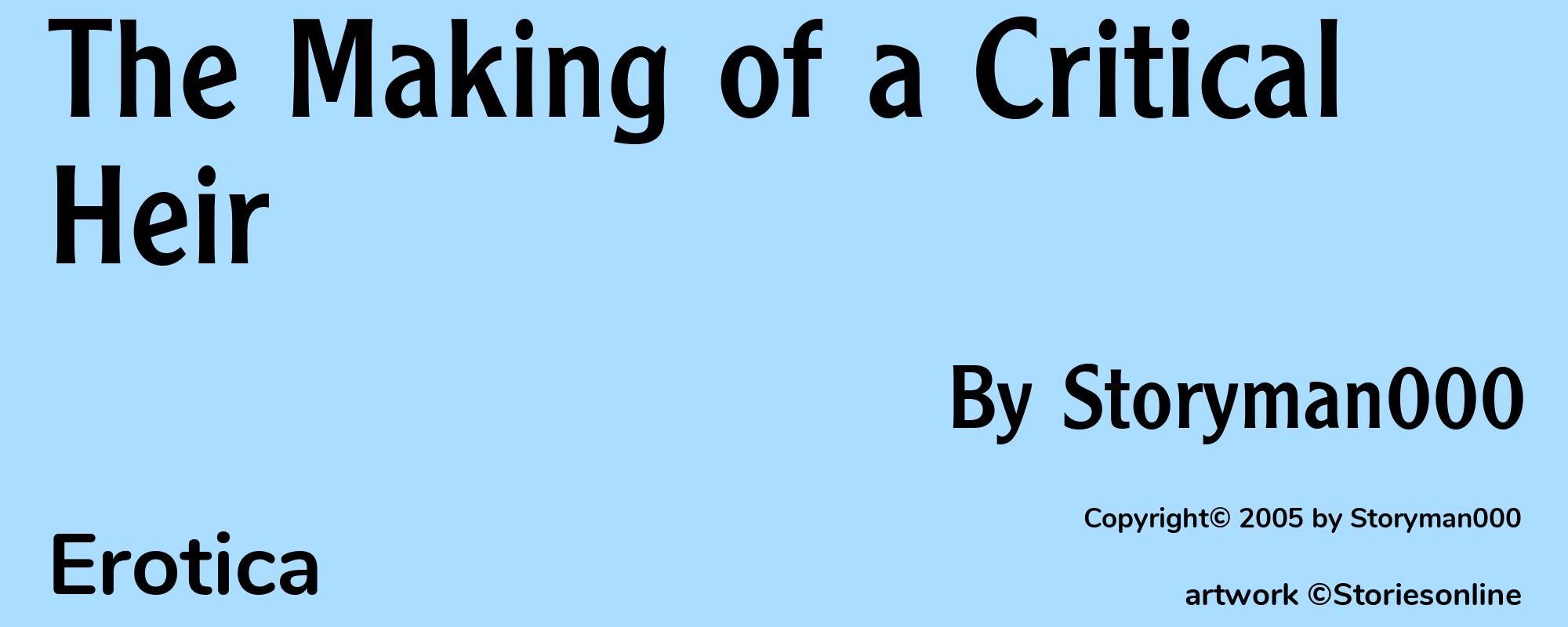 The Making of a Critical Heir - Cover
