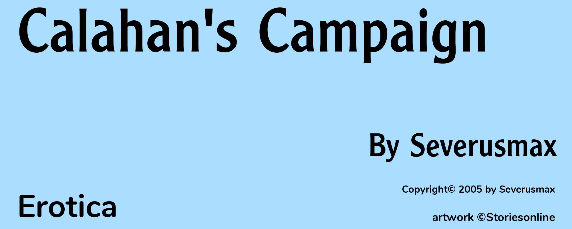 Calahan's Campaign - Cover