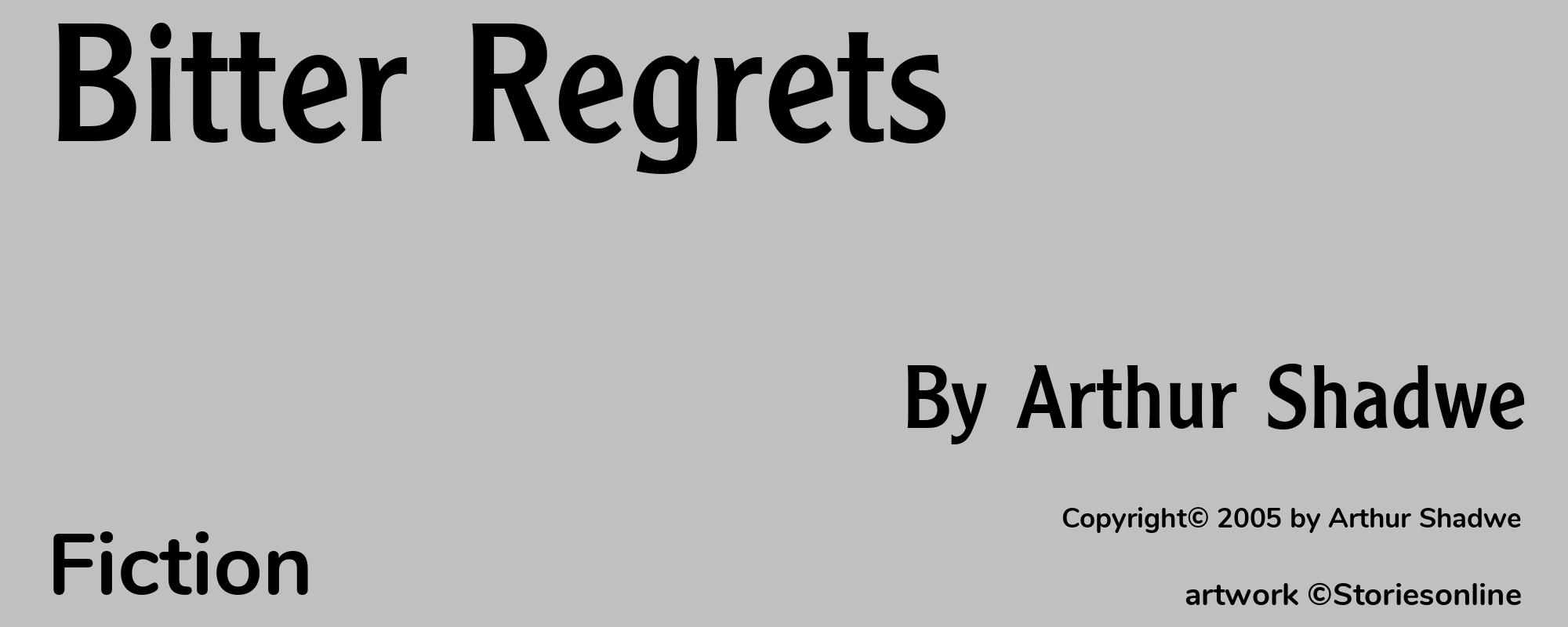 Bitter Regrets - Cover