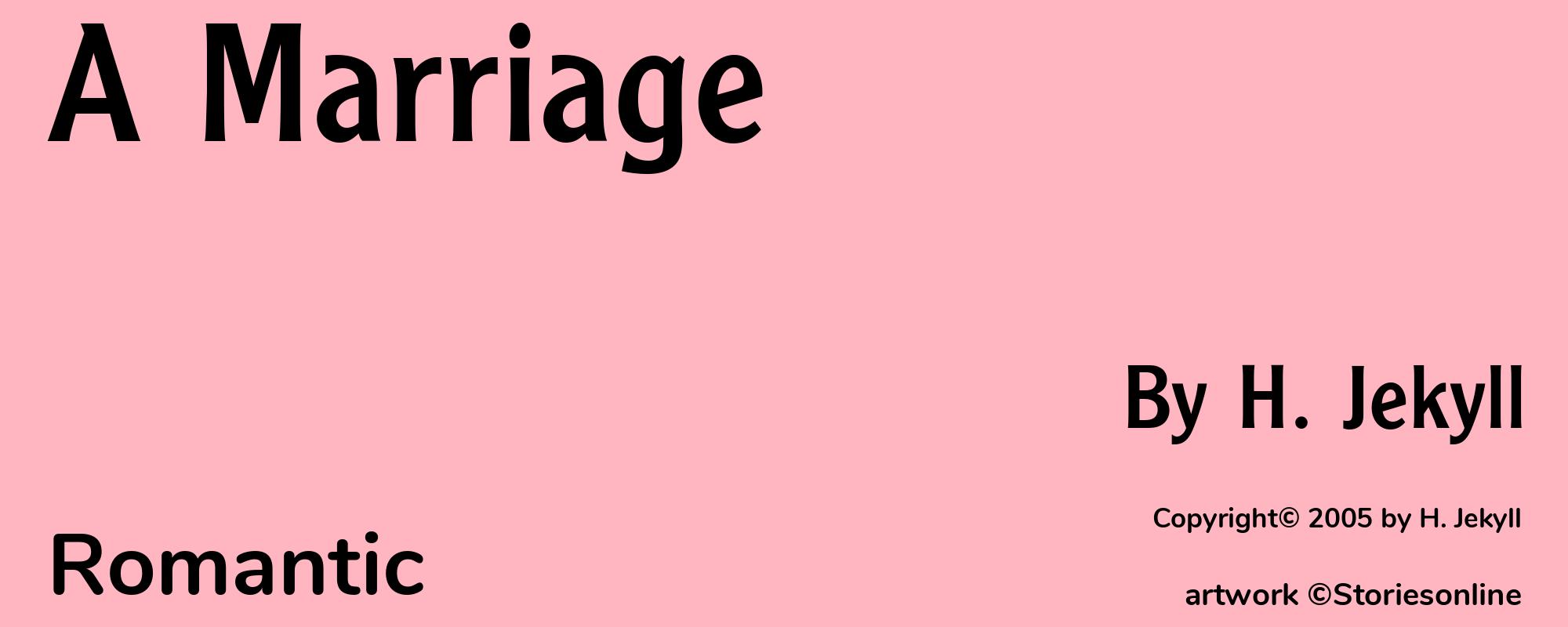 A Marriage - Cover