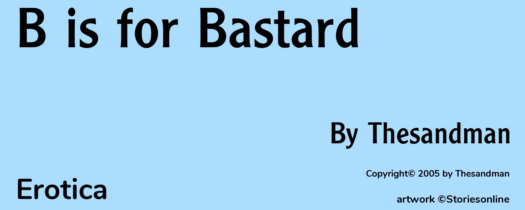 B is for Bastard - Cover