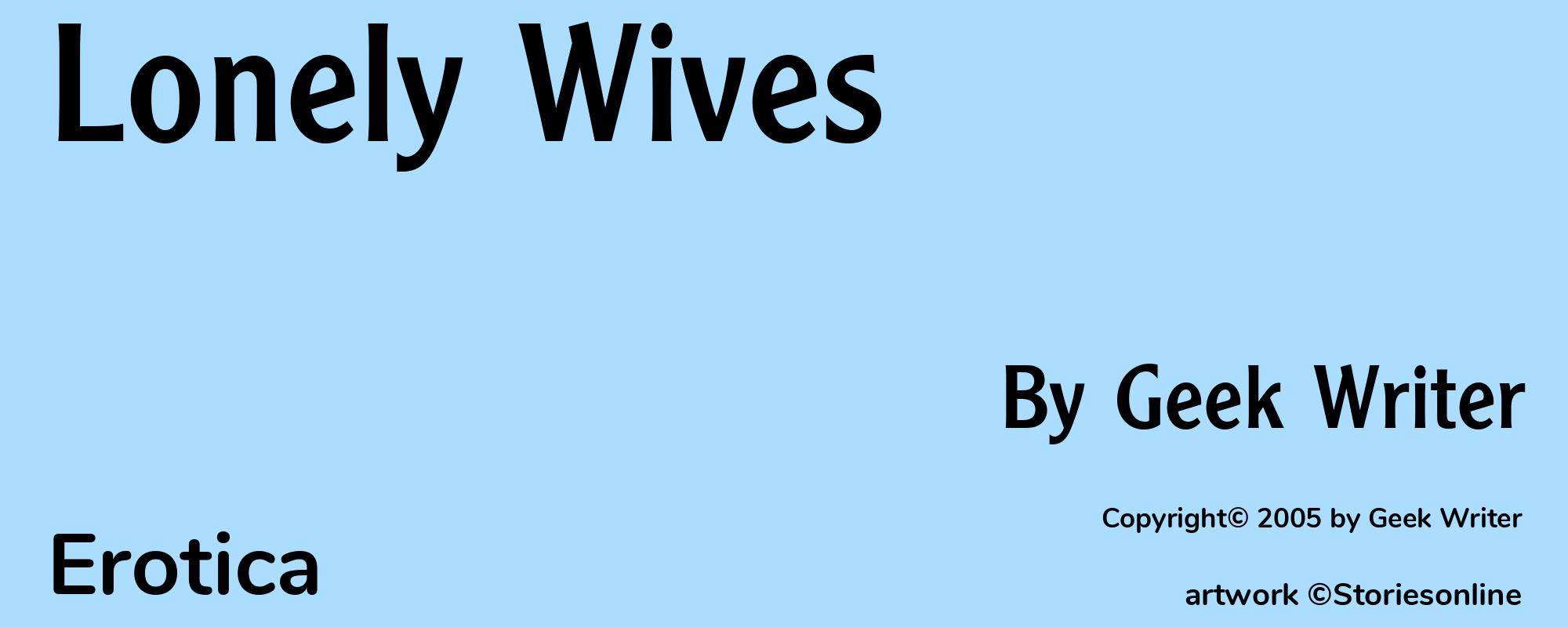Lonely Wives - Cover