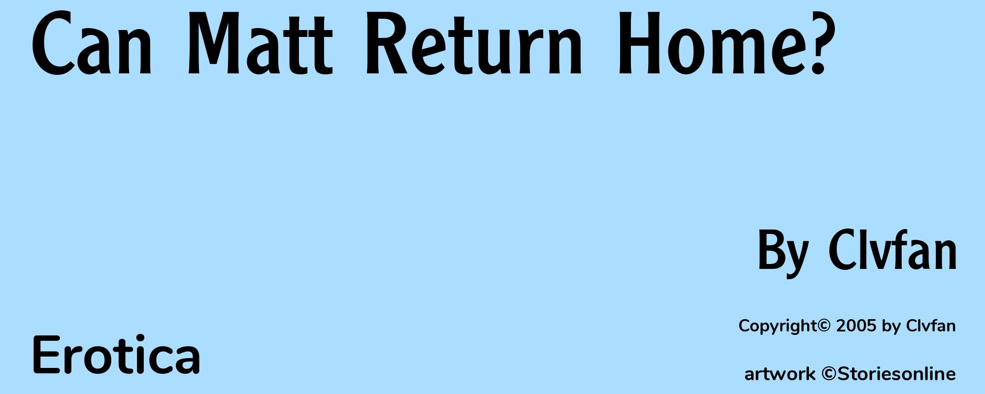 Can Matt Return Home? - Cover