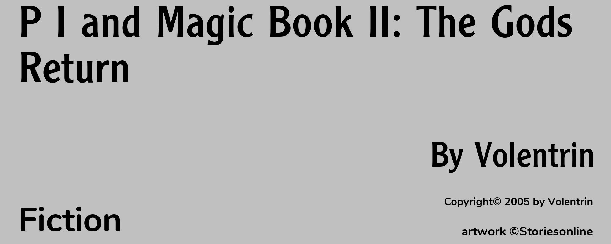 P I and Magic Book II: The Gods Return - Cover