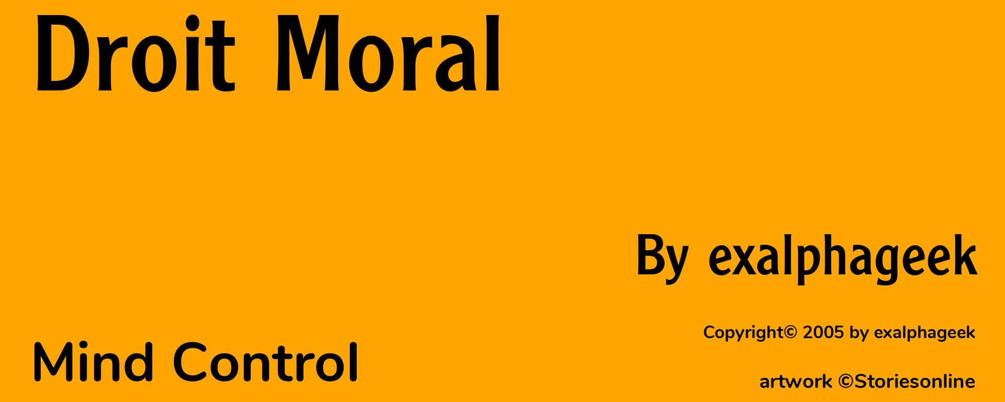 Droit Moral - Cover