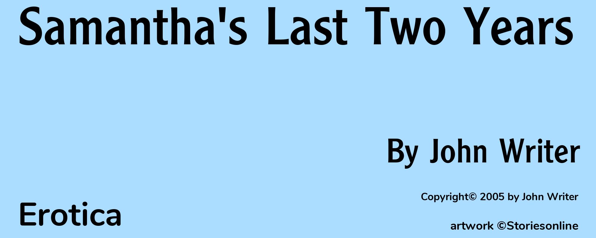 Samantha's Last Two Years - Cover