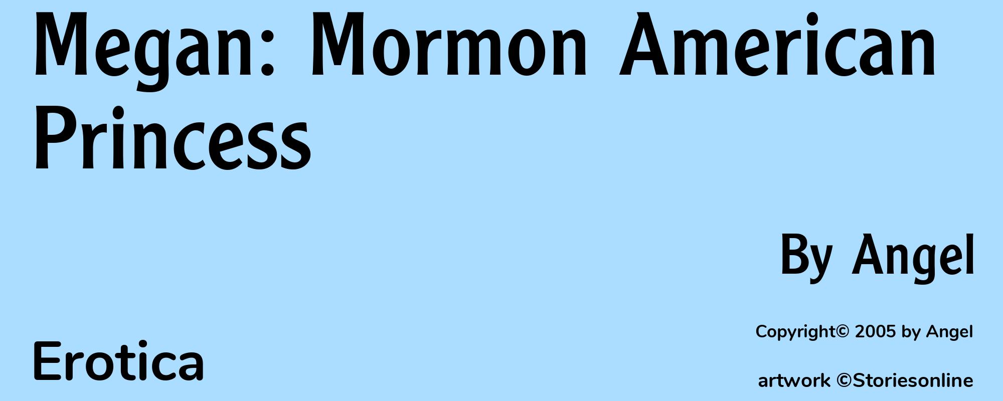 Megan: Mormon American Princess - Cover