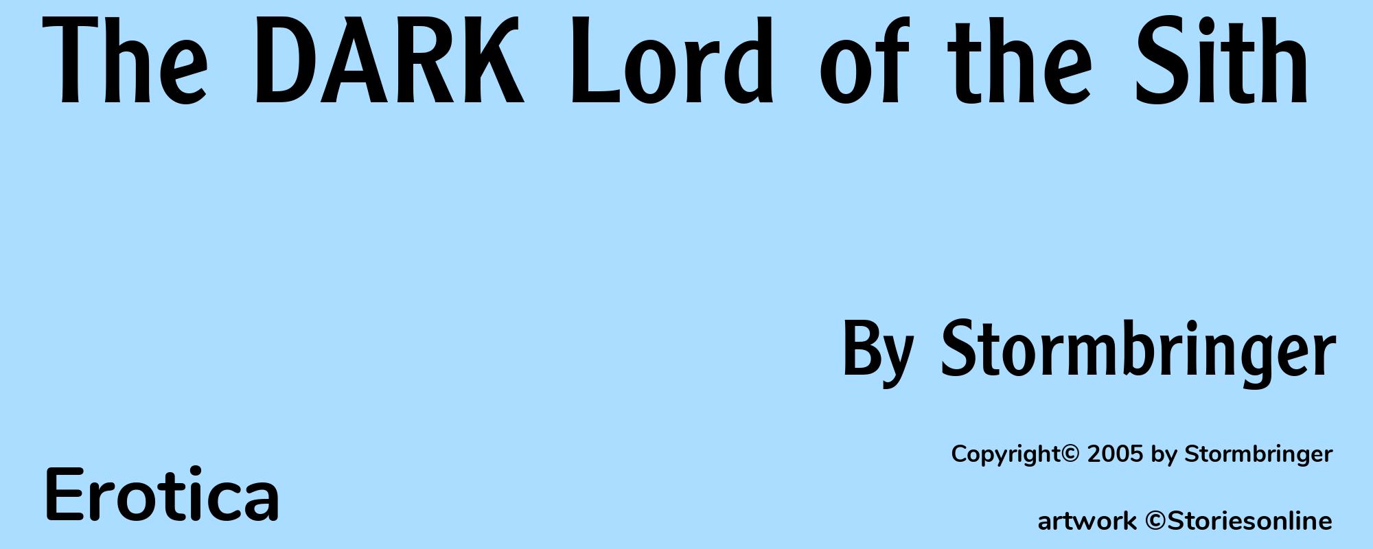 The DARK Lord of the Sith - Cover