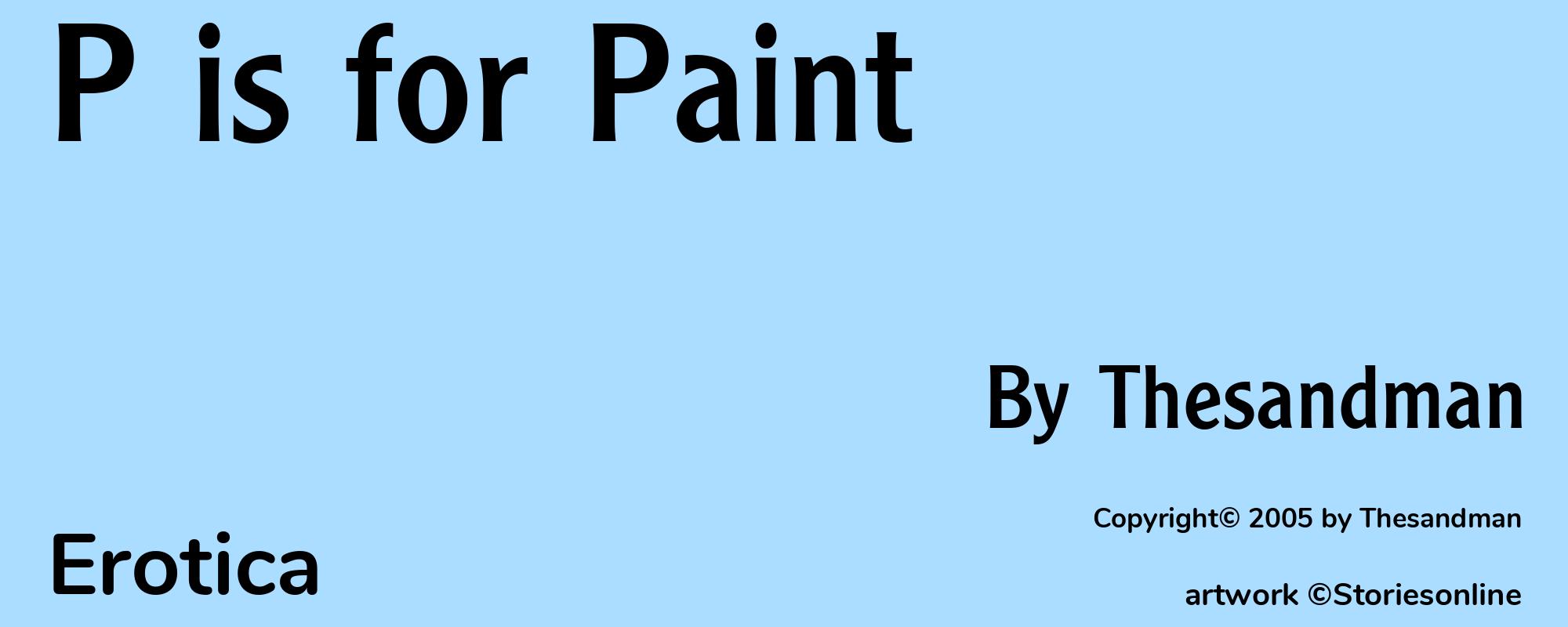 P is for Paint - Cover
