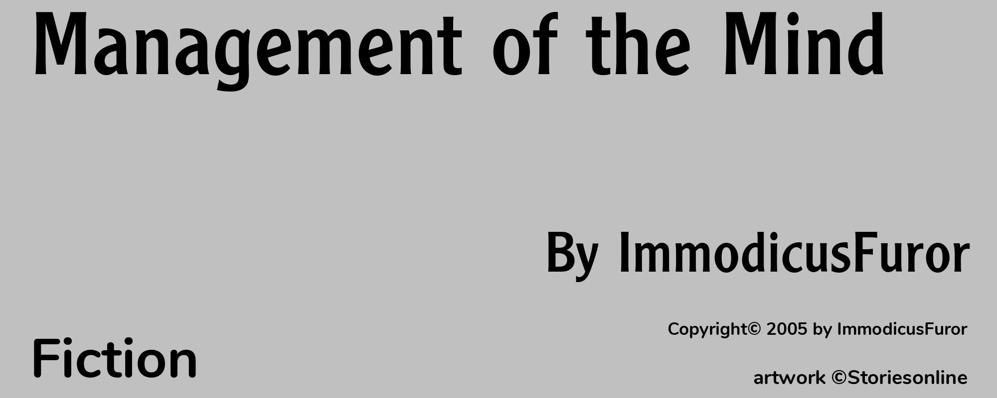 Management of the Mind - Cover