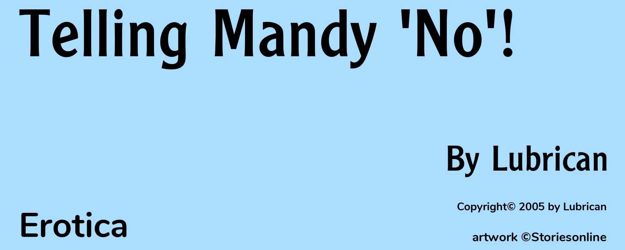 Telling Mandy 'No'! - Cover