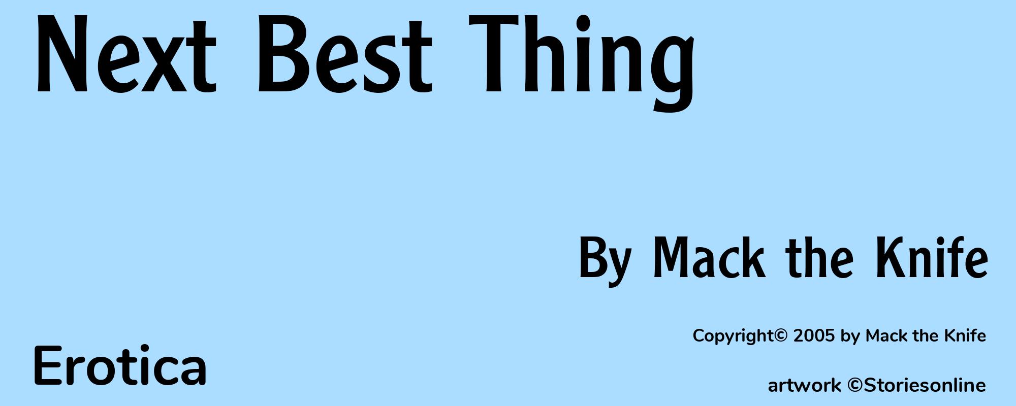 Next Best Thing - Cover