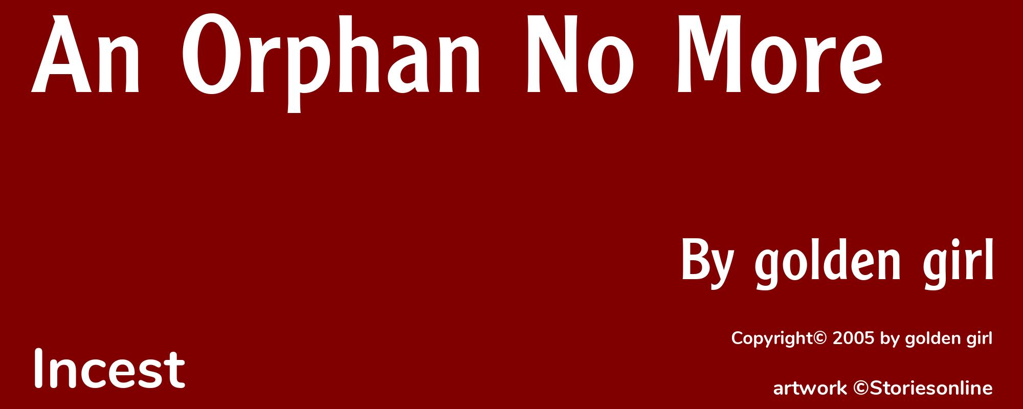 An Orphan No More - Cover