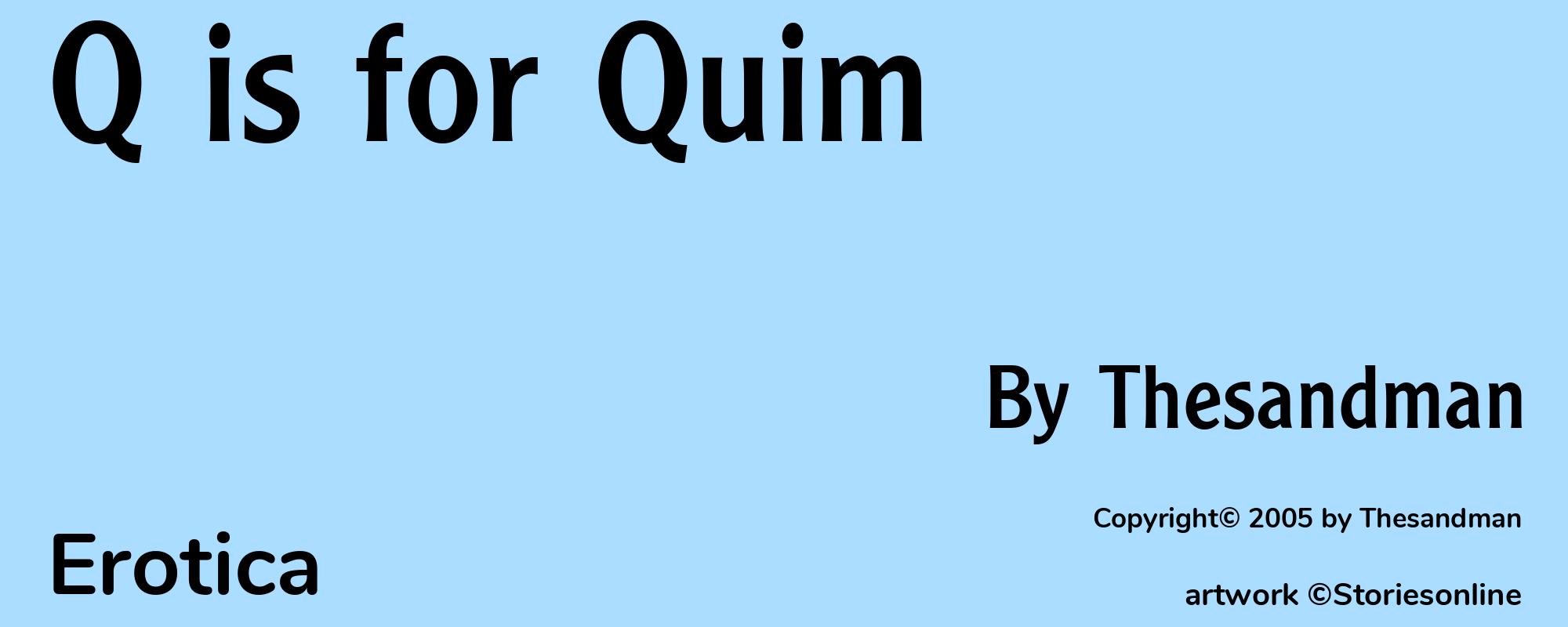 Q is for Quim - Cover