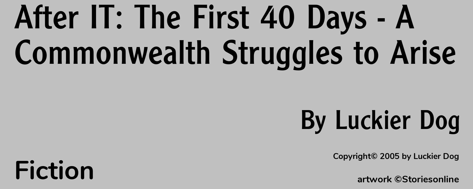 After IT: The First 40 Days - A Commonwealth Struggles to Arise - Cover