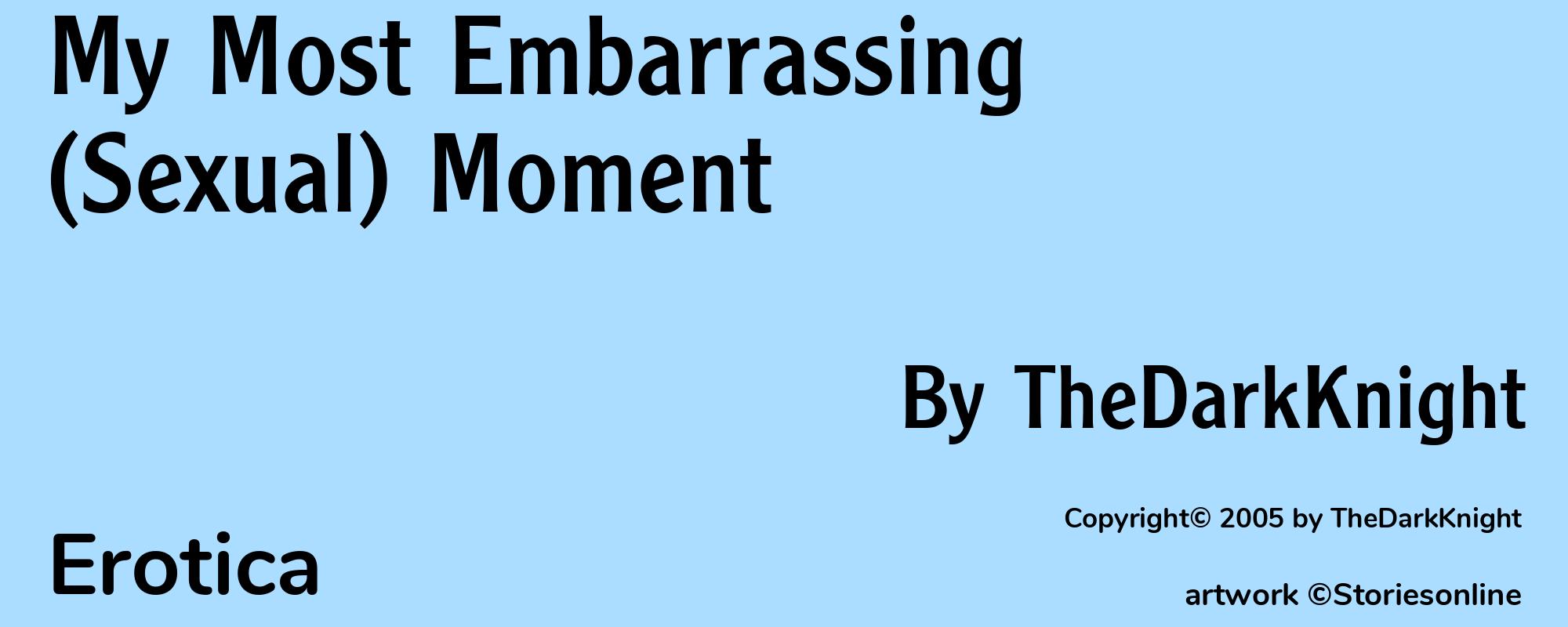My Most Embarrassing (Sexual) Moment - Cover