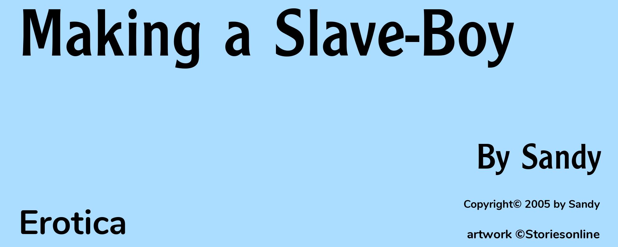 Making a Slave-Boy - Cover