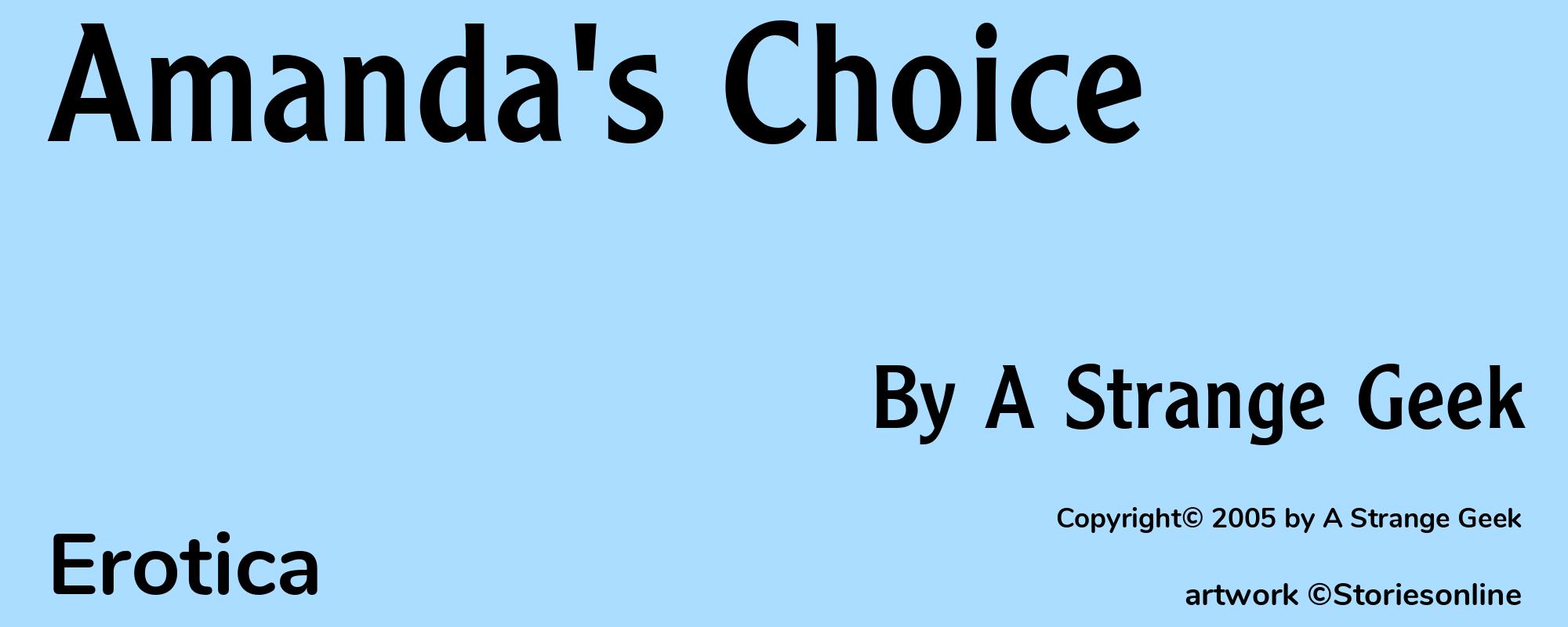 Amanda's Choice - Cover