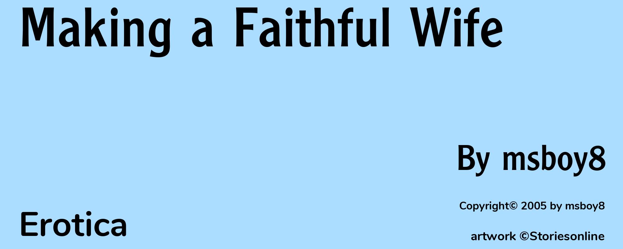 Making a Faithful Wife - Cover