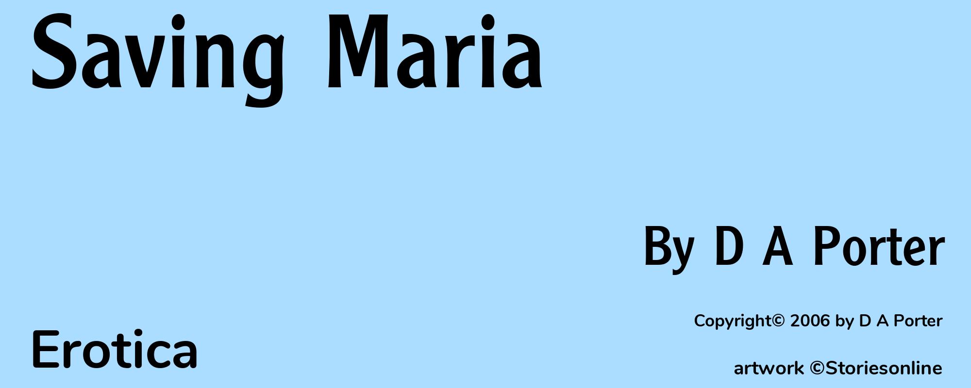 Saving Maria - Cover