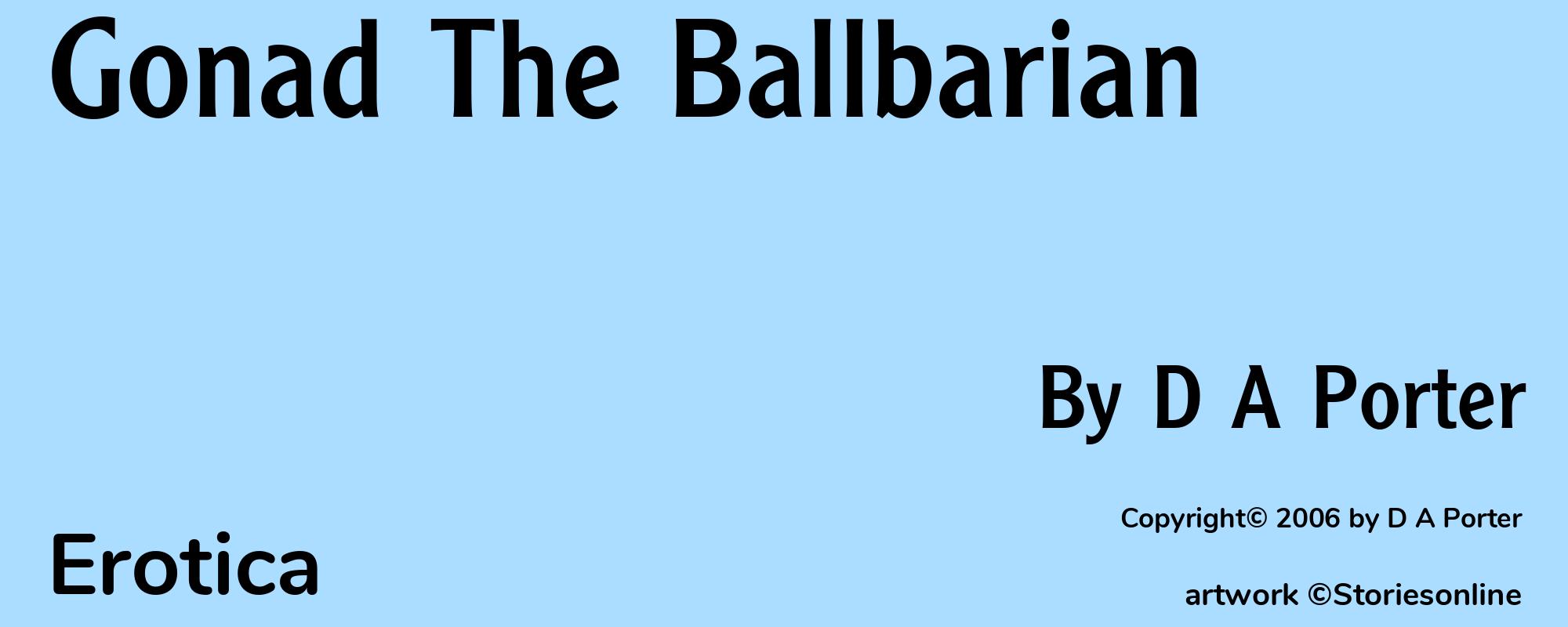 Gonad The Ballbarian - Cover
