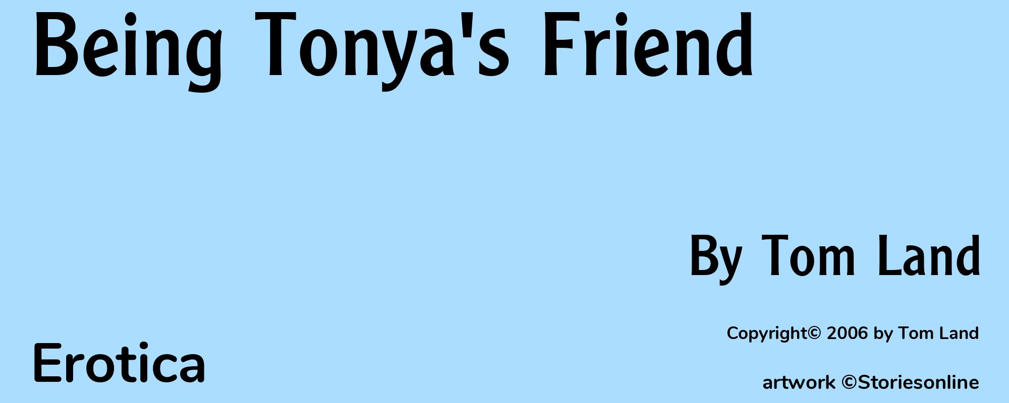 Being Tonya's Friend - Cover