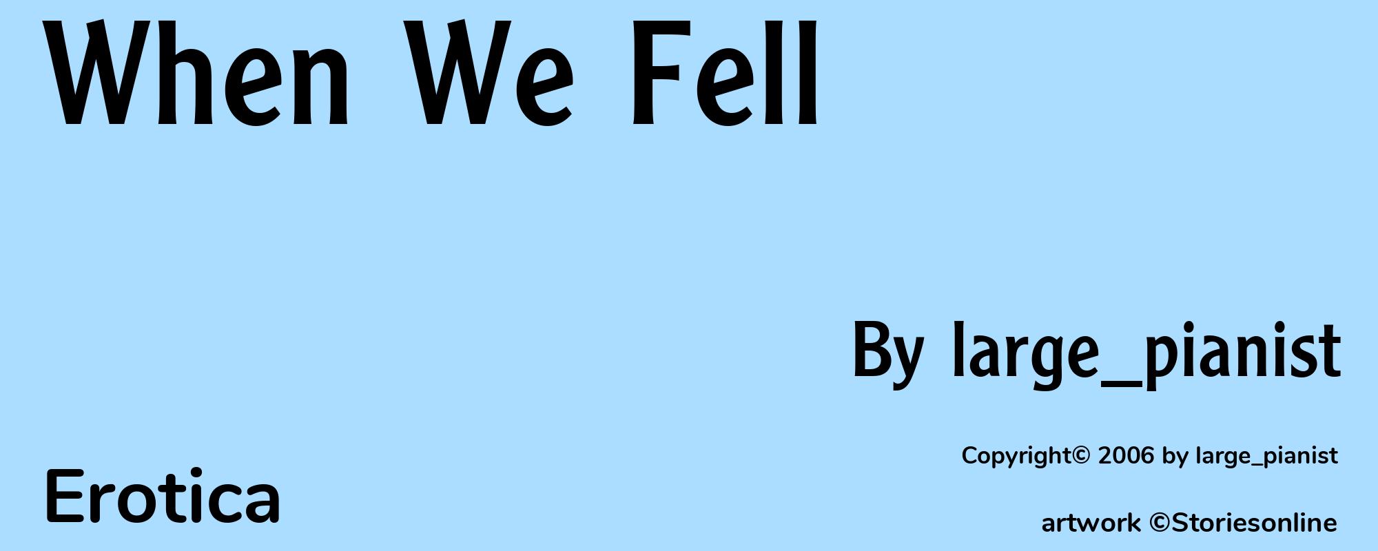When We Fell - Cover