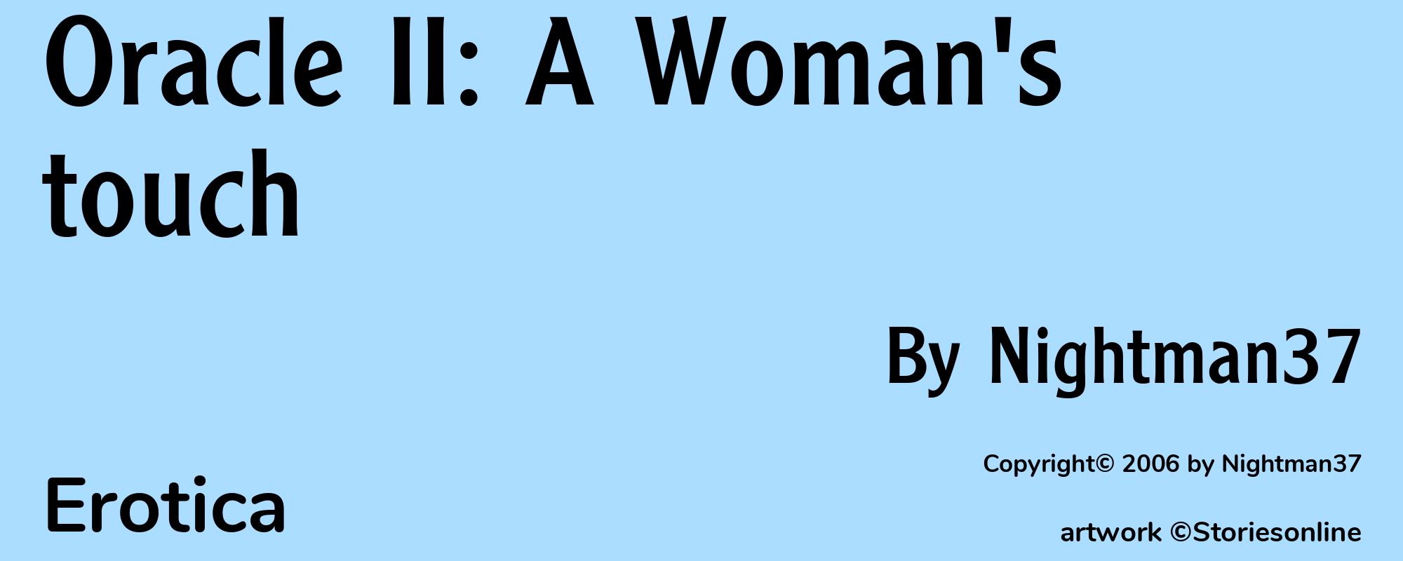 Oracle II: A Woman's touch - Cover