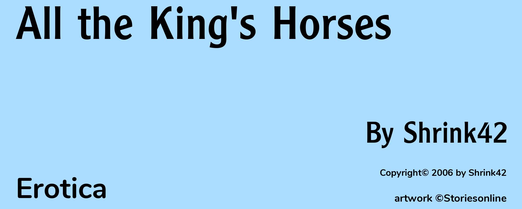 All the King's Horses - Cover