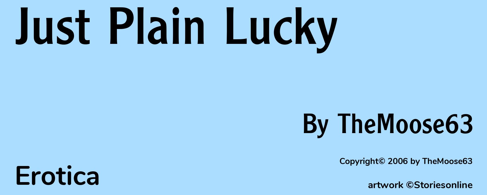 Just Plain Lucky - Cover