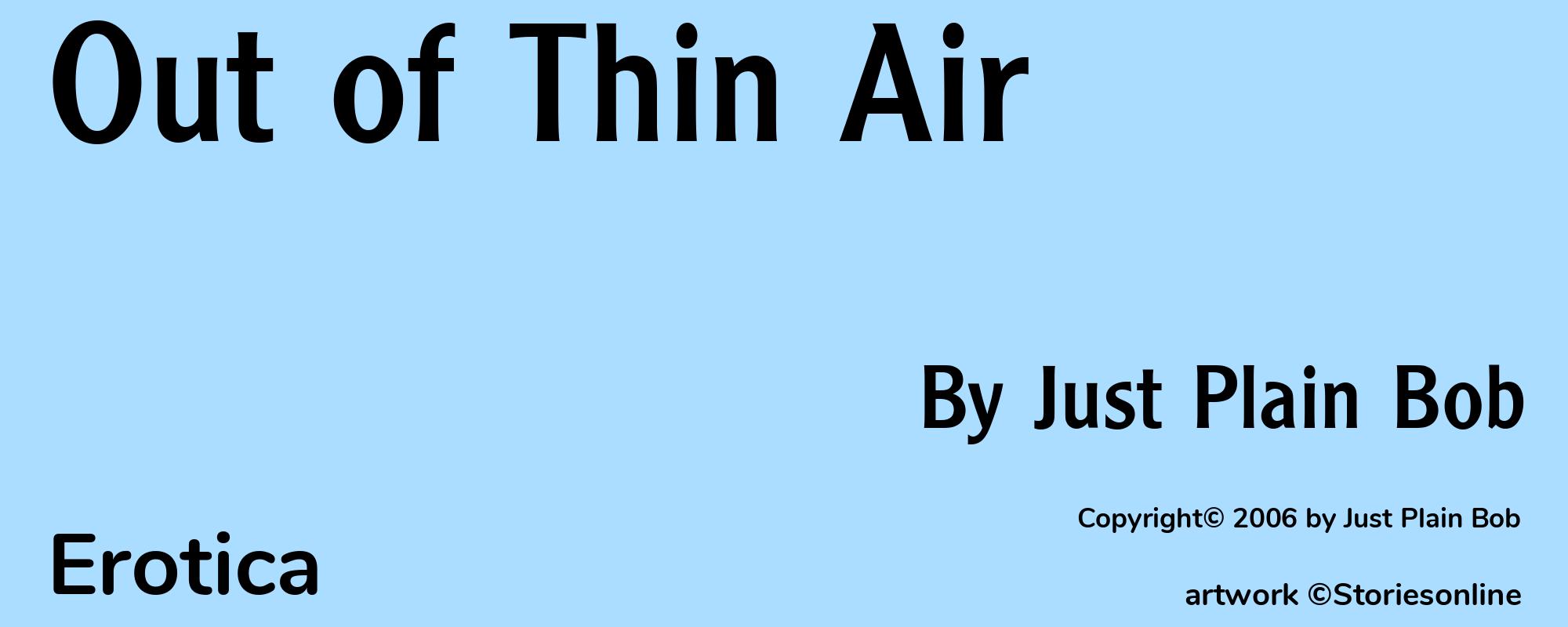 Out of Thin Air - Cover