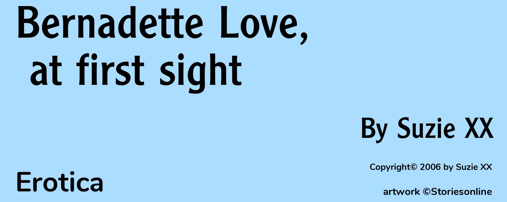 Bernadette Love, at first sight - Cover