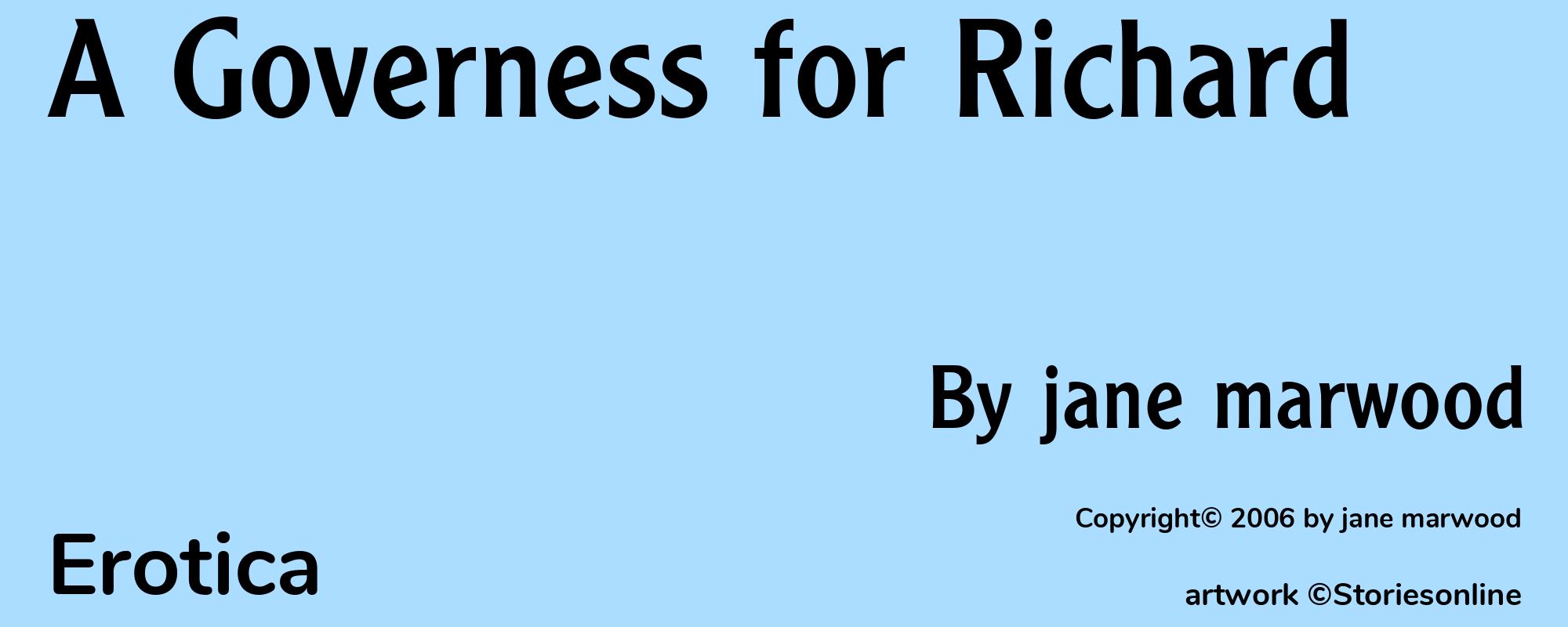 A Governess for Richard - Cover