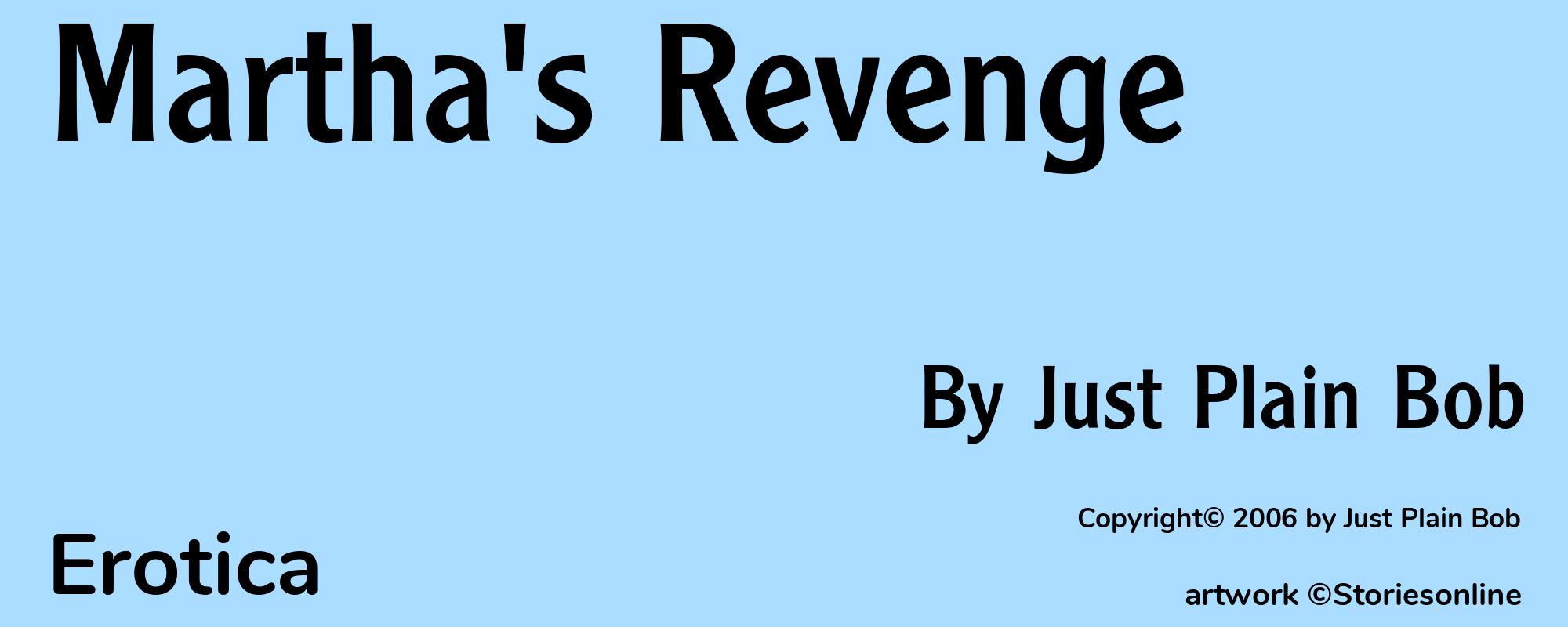 Martha's Revenge - Cover