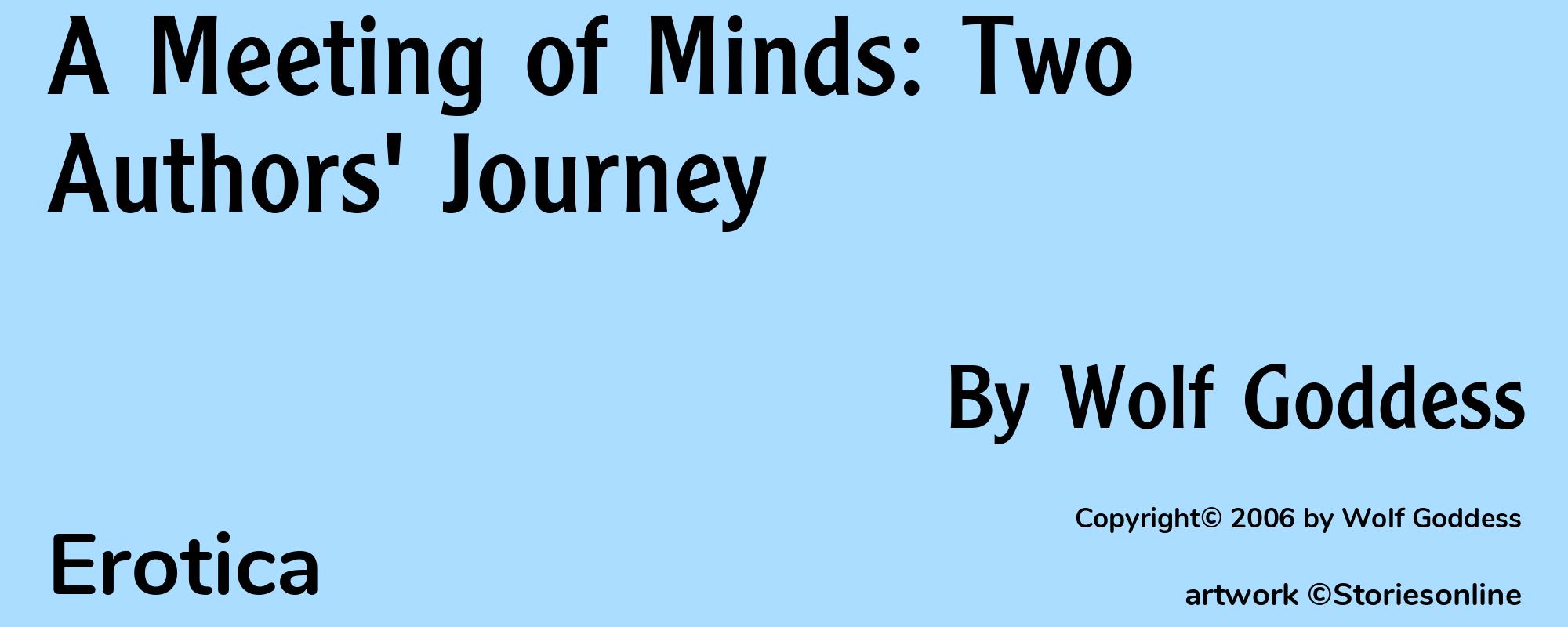 A Meeting of Minds: Two Authors' Journey - Cover