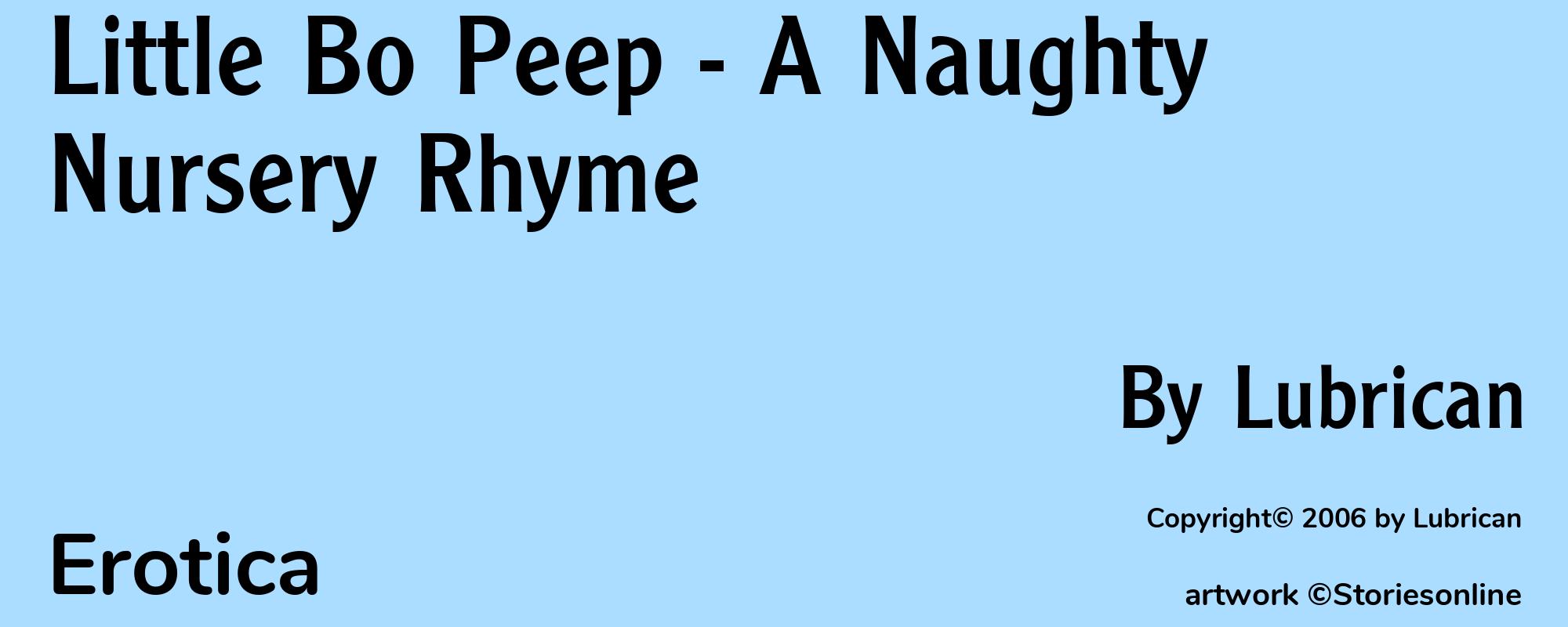 Little Bo Peep - A Naughty Nursery Rhyme - Cover