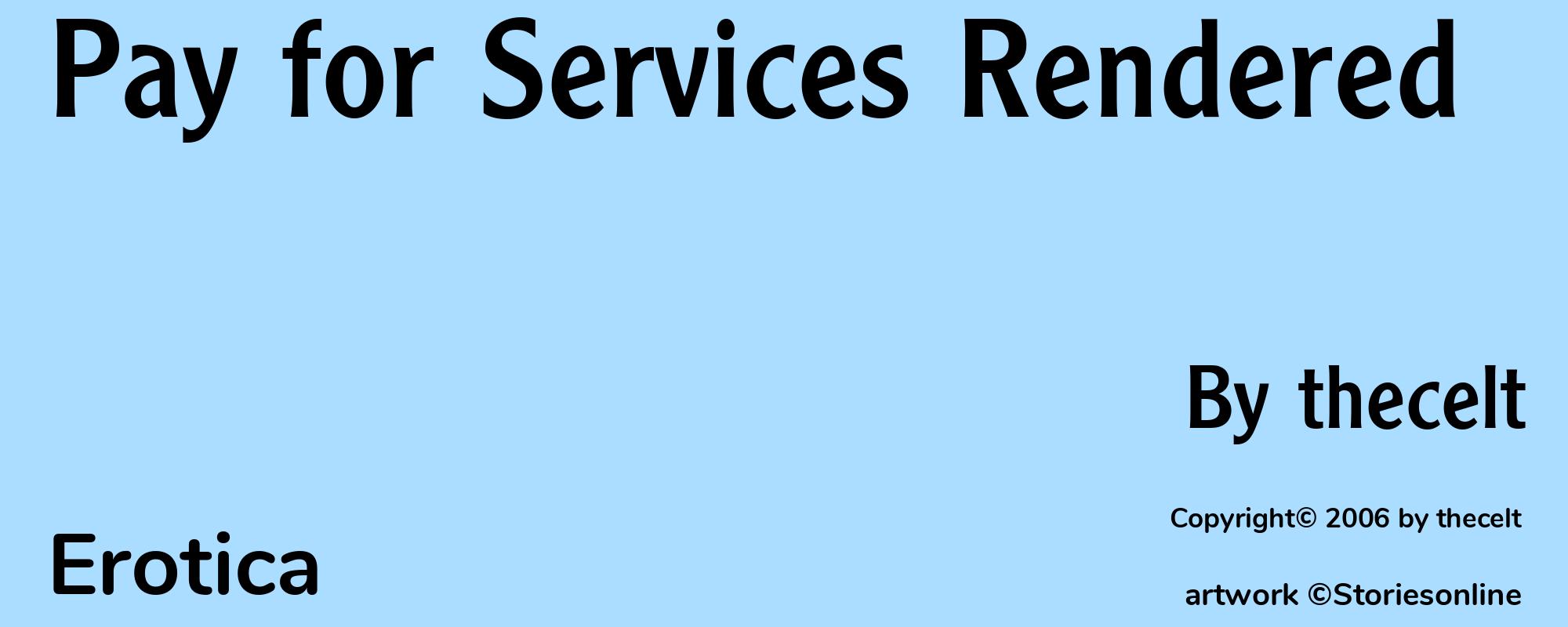 Pay for Services Rendered - Cover