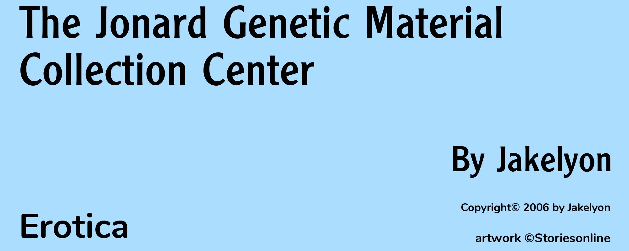 The Jonard Genetic Material Collection Center - Cover