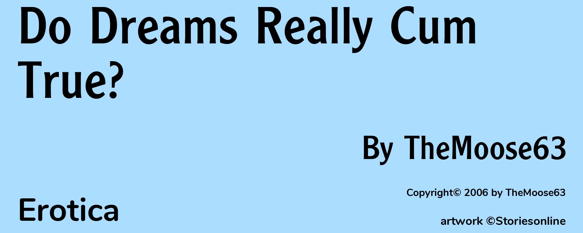 Do Dreams Really Cum True? - Cover