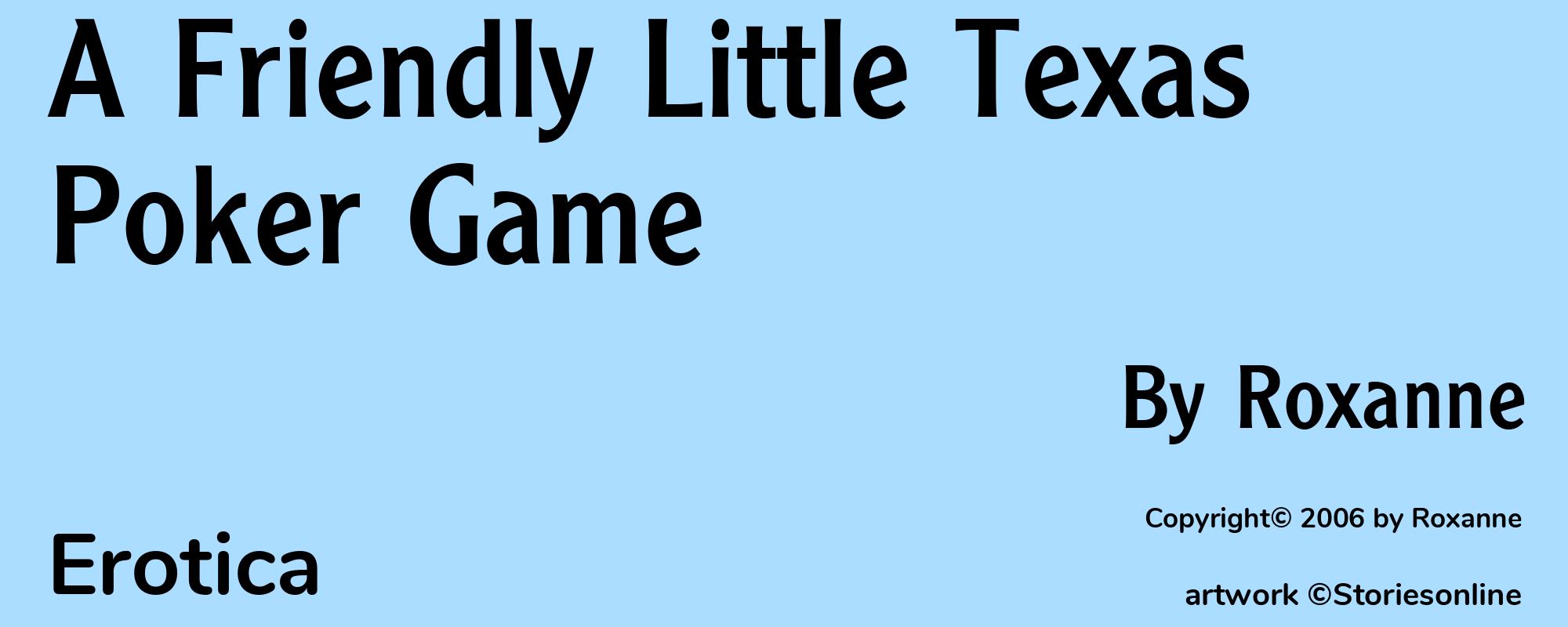 A Friendly Little Texas Poker Game - Cover