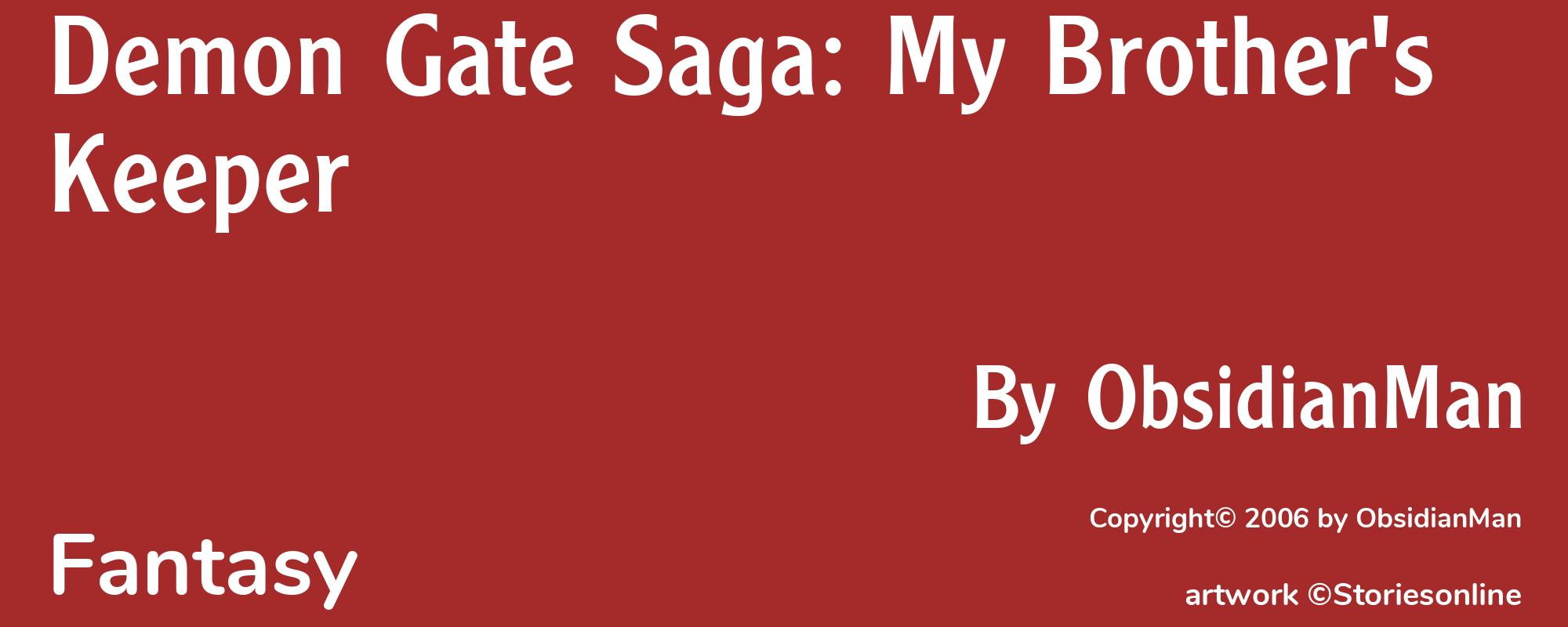 Demon Gate Saga: My Brother's Keeper - Cover