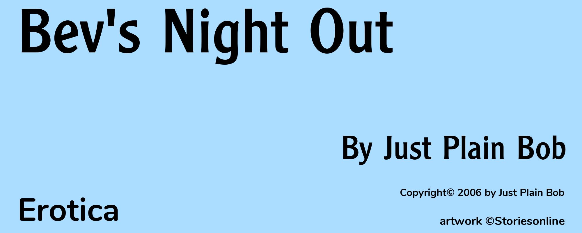 Bev's Night Out - Cover