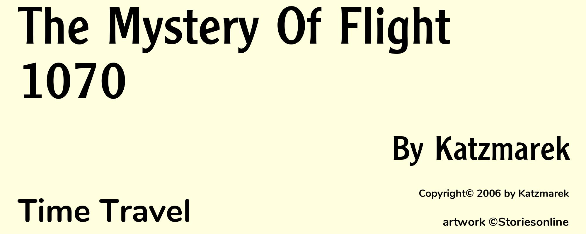 The Mystery Of Flight 1070 - Cover