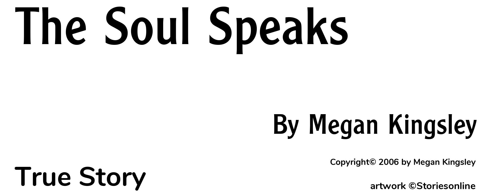 The Soul Speaks - Cover