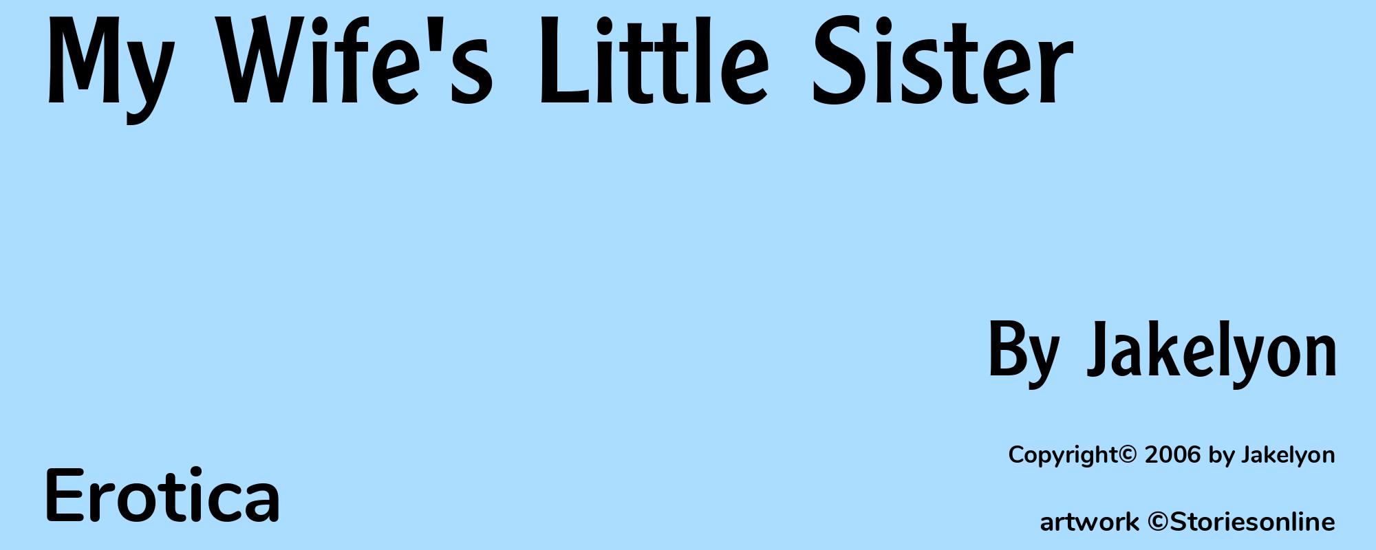 My Wife's Little Sister - Cover