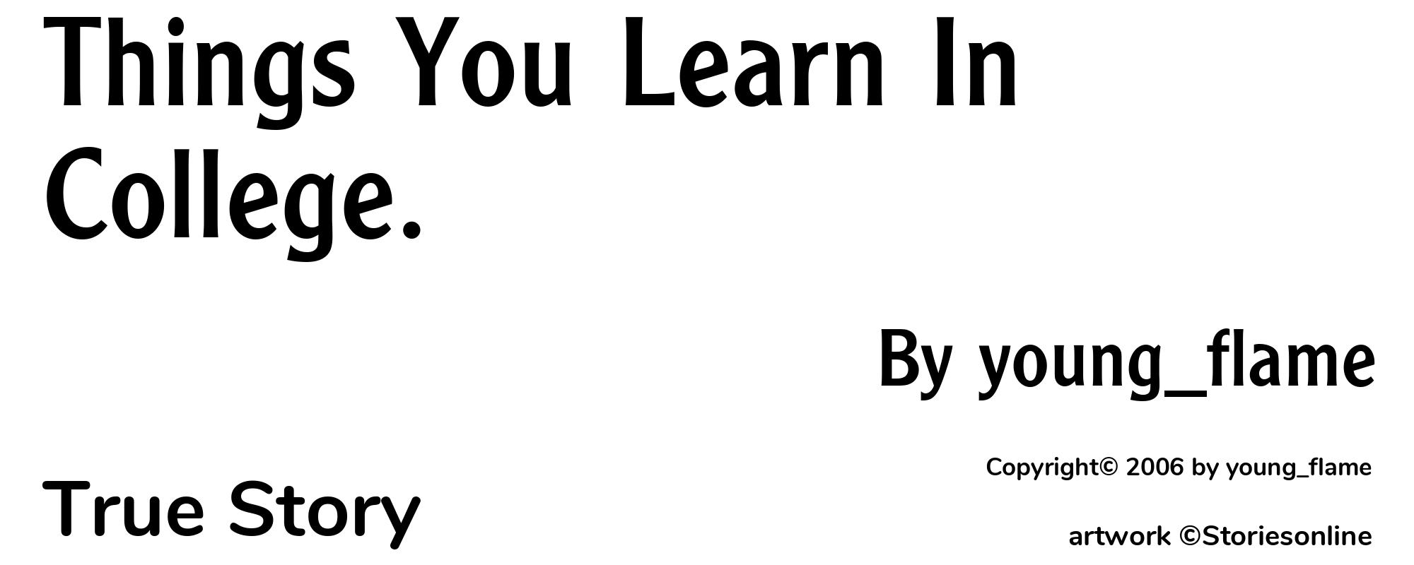 Things You Learn In College. - Cover