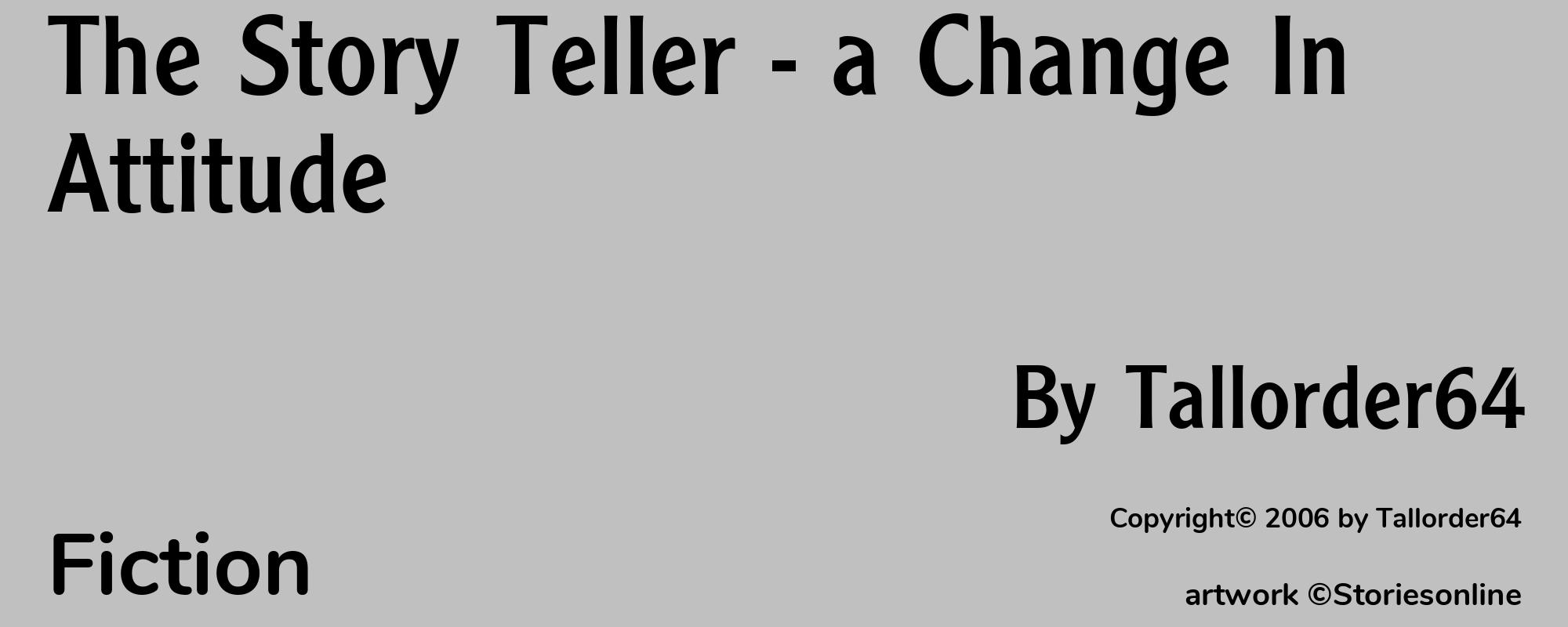 The Story Teller - a Change In Attitude - Cover
