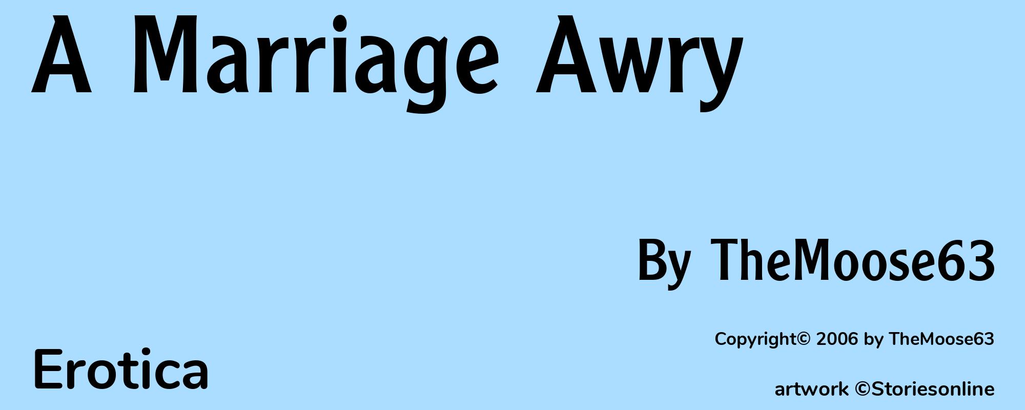 A Marriage Awry - Cover